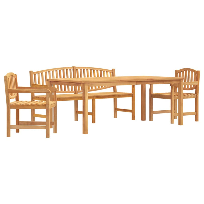 4 Piece Garden Dining Set Solid Wood Teak