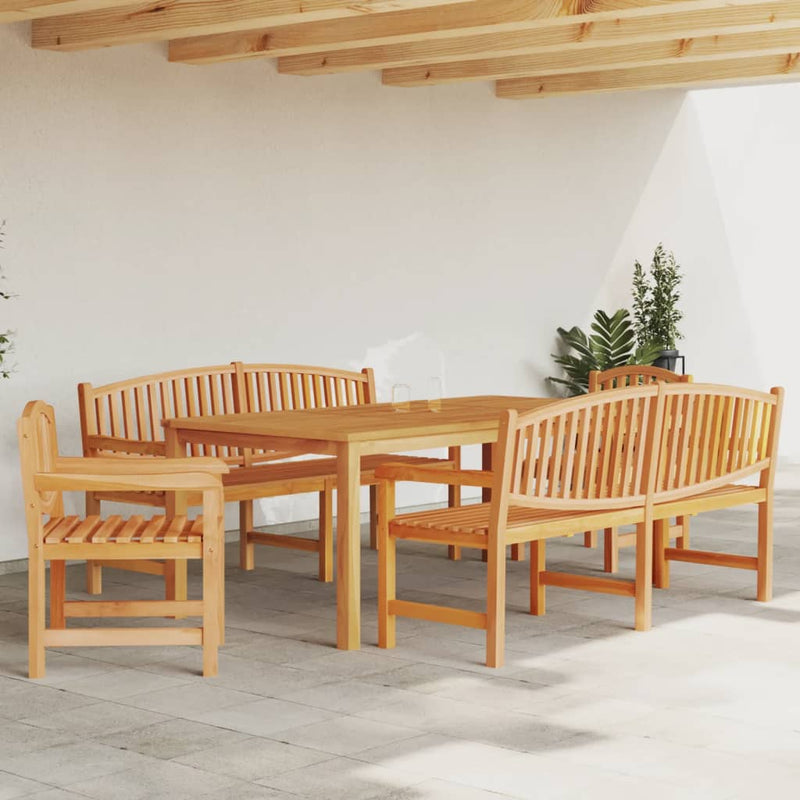 5 Piece Garden Dining Set Solid Wood Teak