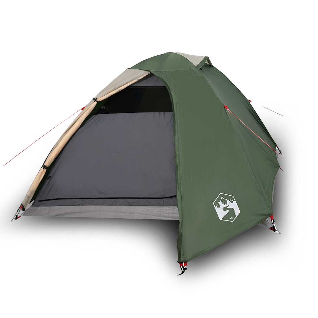 vidaXL Camping Tent Dome 3-Person Green Waterproof 2