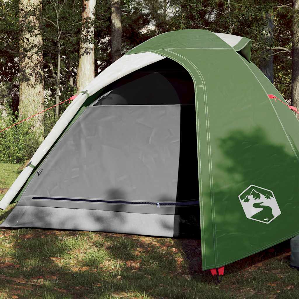 vidaXL Camping Tent Dome 3-Person Green Waterproof 1