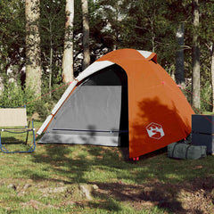 vidaXL Camping Tent Dome 3-Person Grey and Orange Waterproof 3