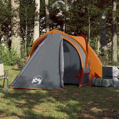 vidaXL Camping Tent Dome 2-Person Grey and Orange Waterproof 3