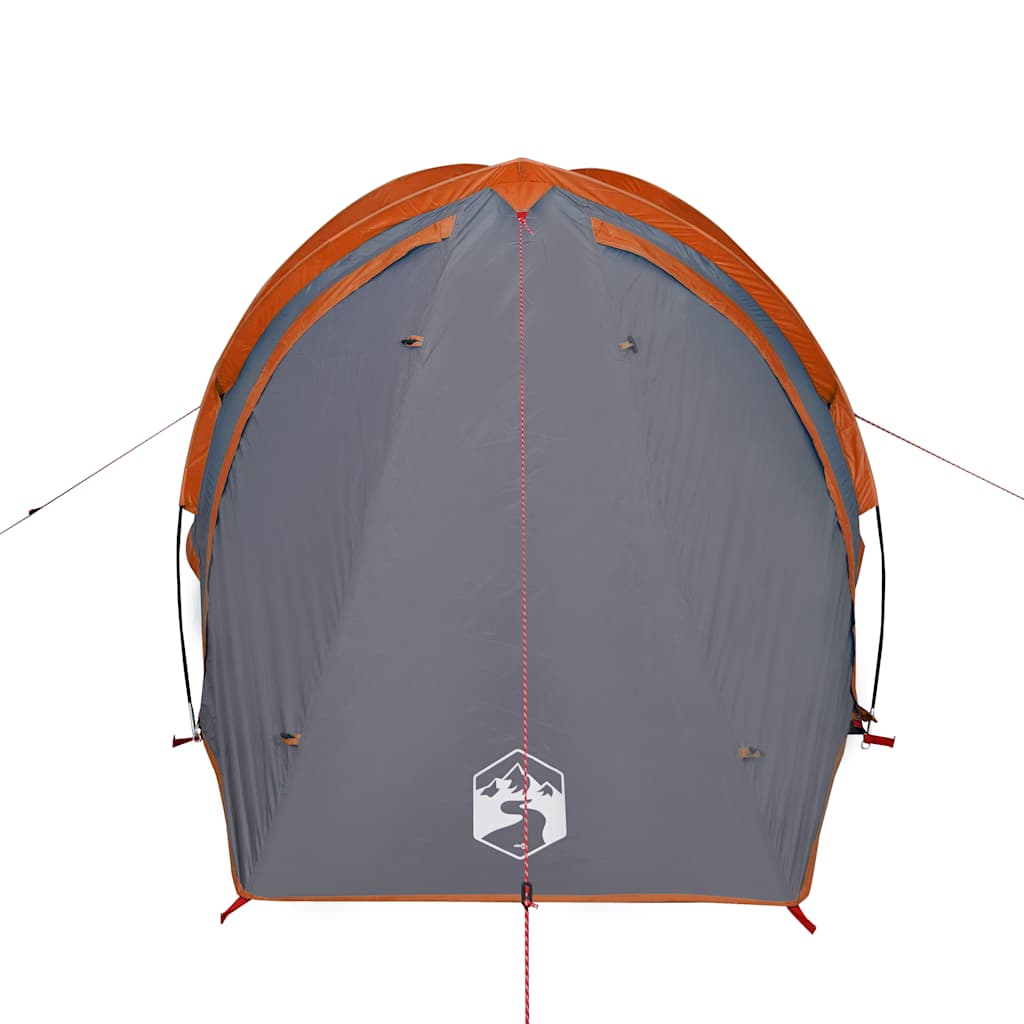 vidaXL Camping Tent Dome 2-Person Grey and Orange Waterproof 6