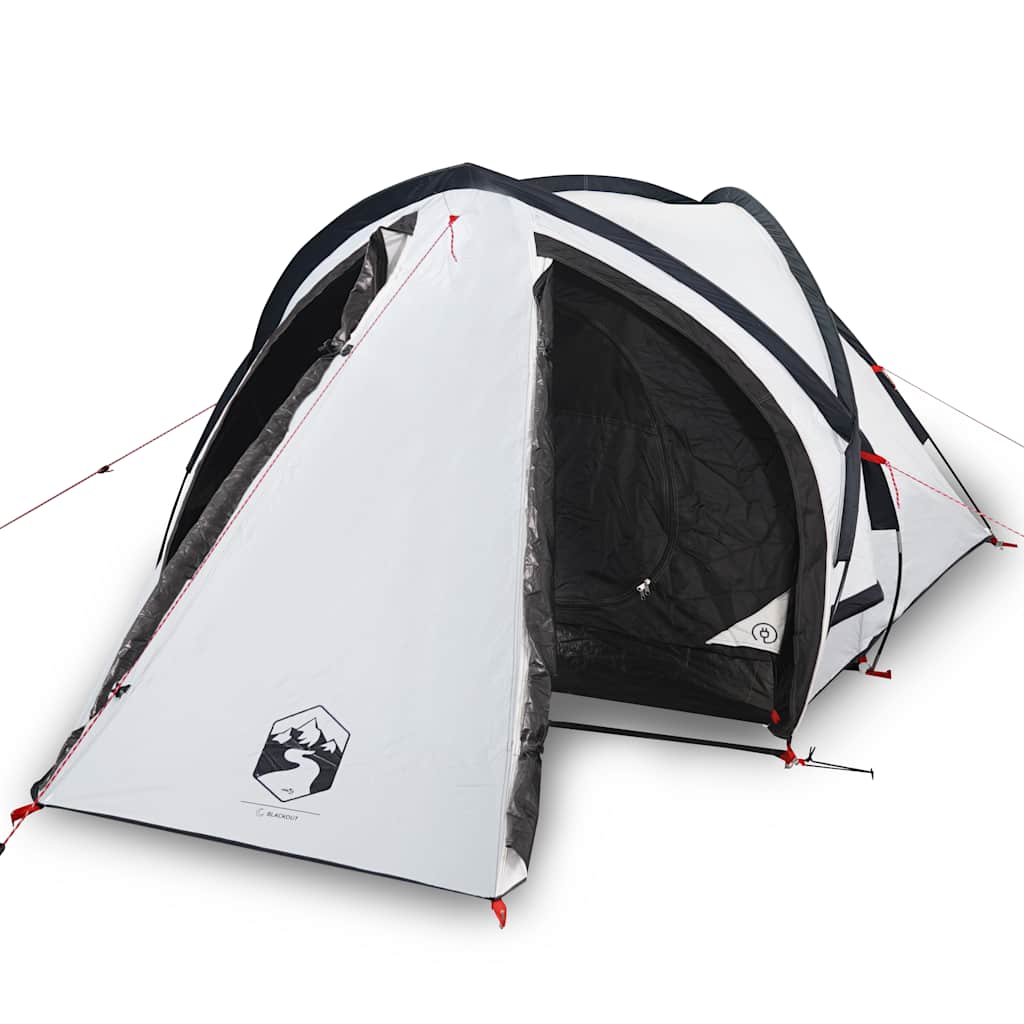 vidaXL Camping Tent Dome 2-Person White Blackout Fabric Waterproof 2