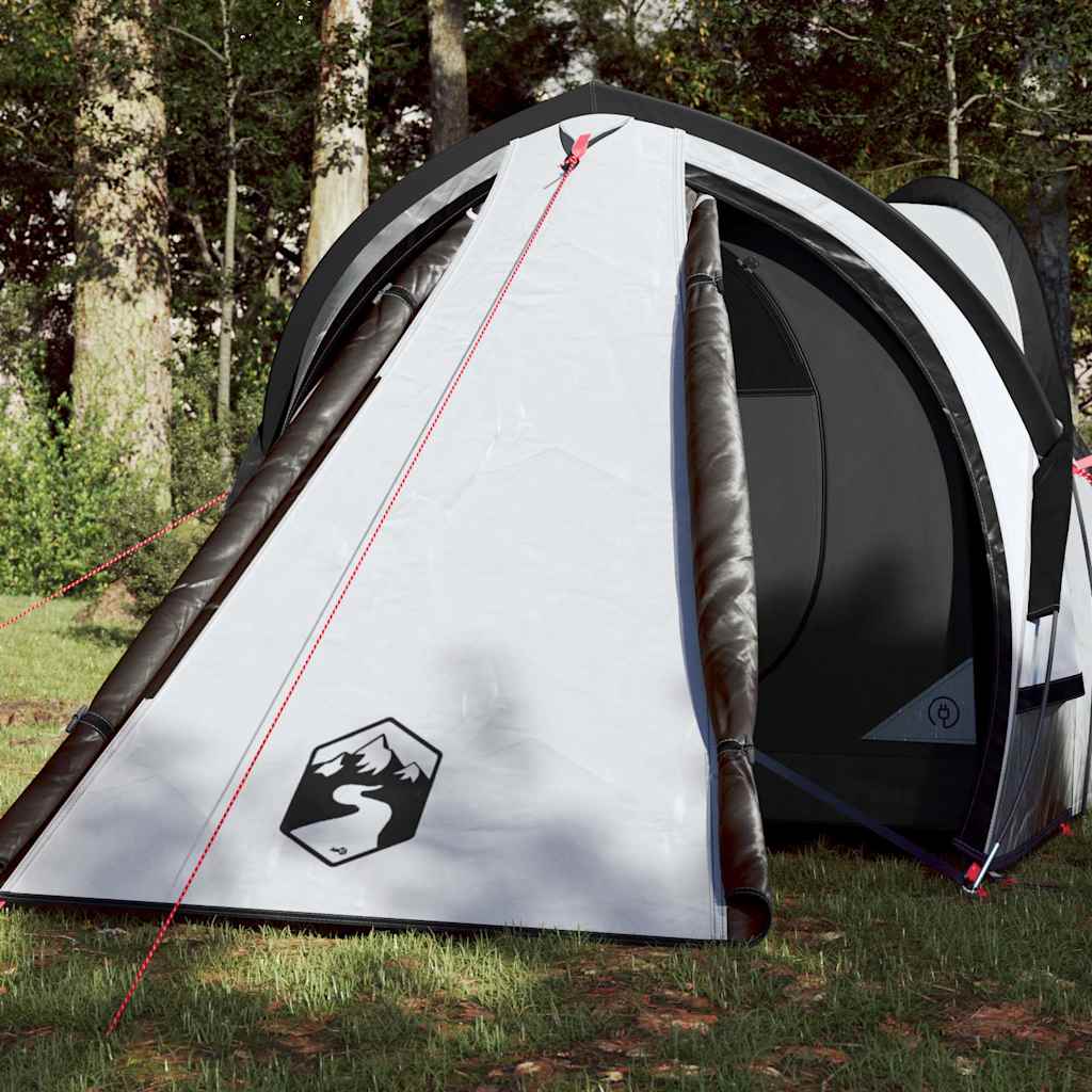 vidaXL Camping Tent Dome 2-Person White Blackout Fabric Waterproof 1