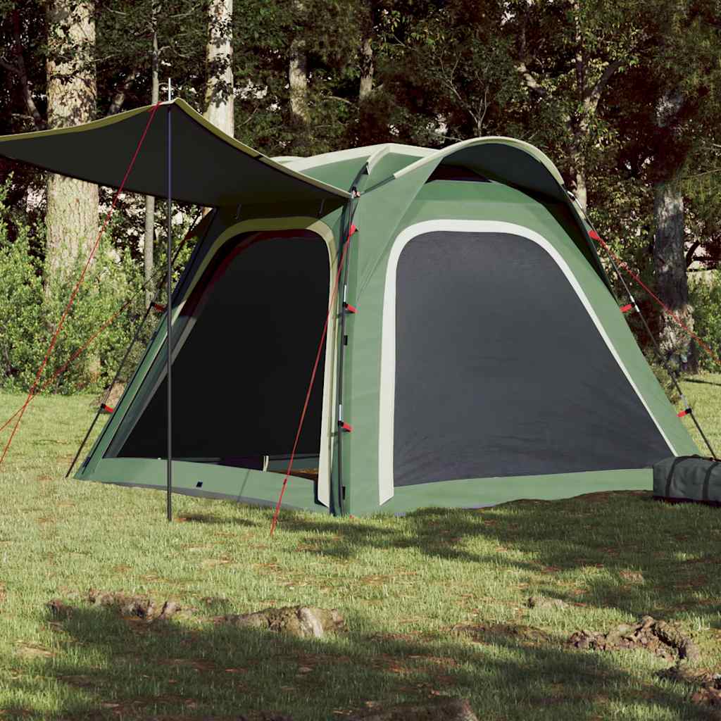 vidaXL Camping Tent 4-Person Green Quick Release Waterproof 1