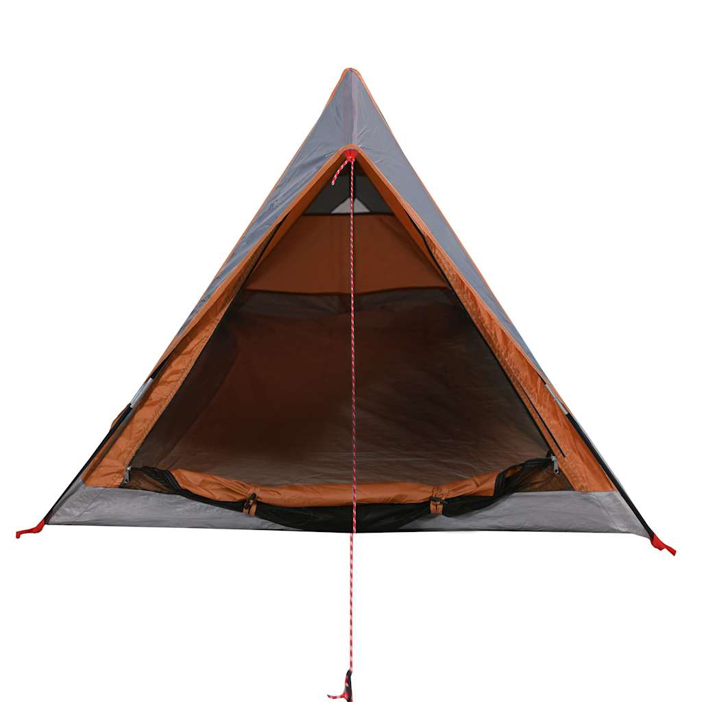 vidaXL Camping Tent 2-Person Grey and Orange Waterproof 5