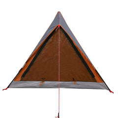 vidaXL Camping Tent 2-Person Grey and Orange Waterproof 6