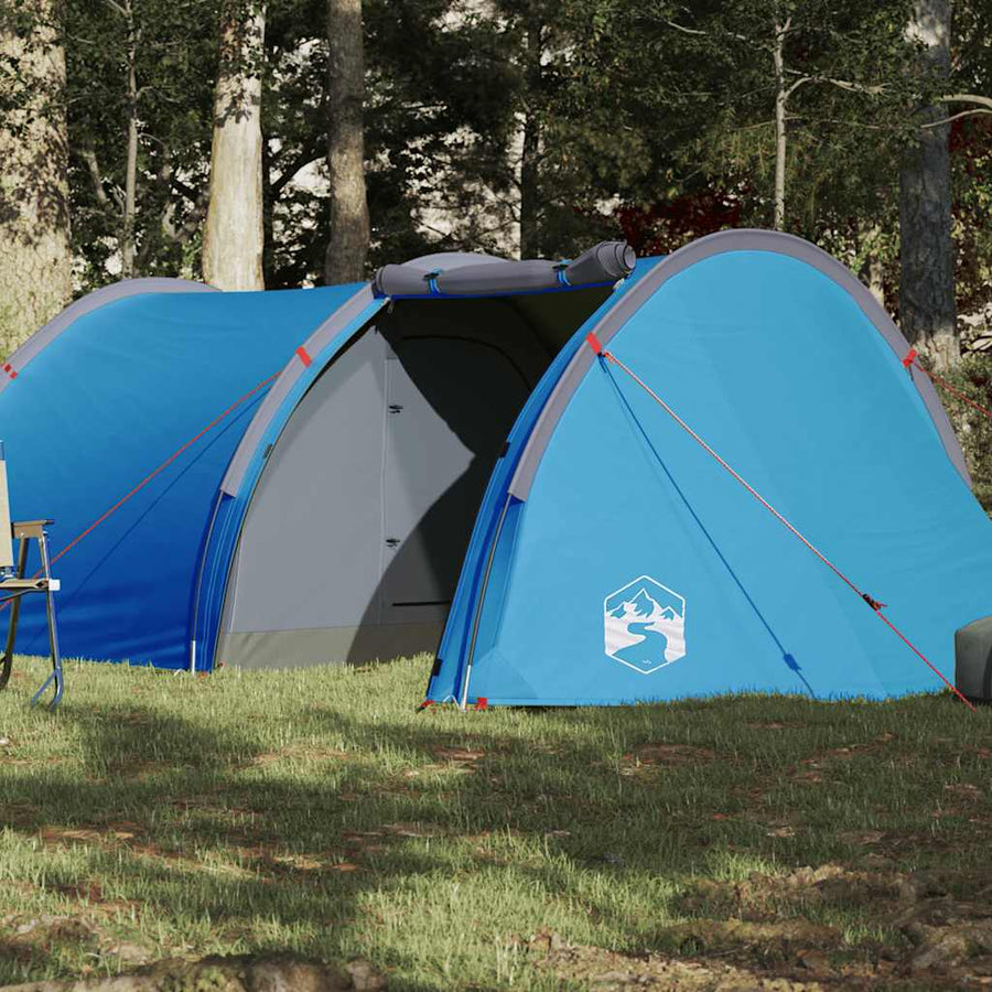 Camping Tent Tunnel 4-Person Waterproof Blue