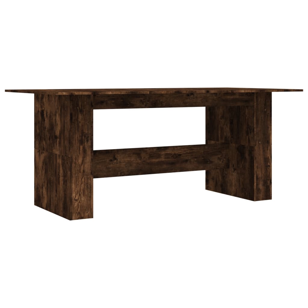 vidaXL Dining Table Smoked Oak 180x90x76 cm Engineered Wood 2