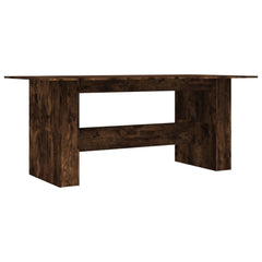 vidaXL Dining Table Smoked Oak 180x90x76 cm Engineered Wood 2