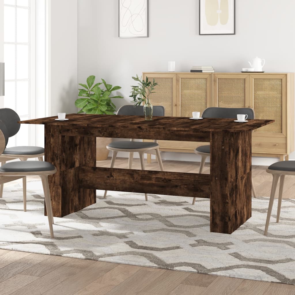 vidaXL Dining Table Smoked Oak 180x90x76 cm Engineered Wood 1
