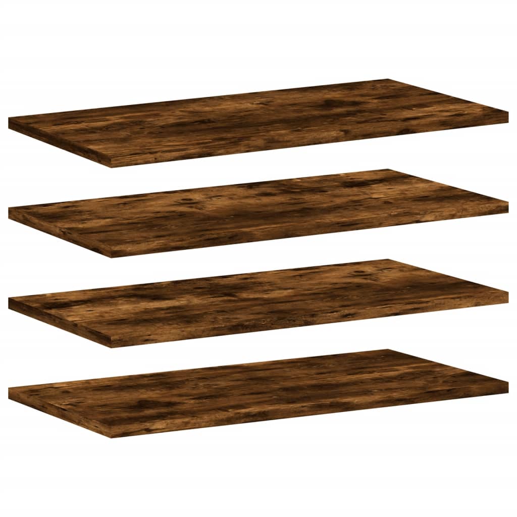 vidaXL Wall Shelves 4 pcs Smoked Oak 60x20x1,5 cm Engineered Wood 2
