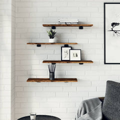 vidaXL Wall Shelves 4 pcs Smoked Oak 60x20x1,5 cm Engineered Wood 3