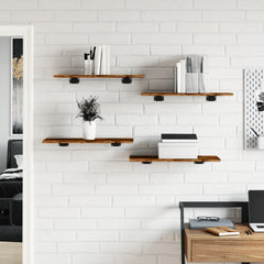 vidaXL Wall Shelves 4 pcs Smoked Oak 60x30x1,5 cm Engineered Wood 3