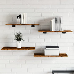 vidaXL Wall Shelves 4 pcs Smoked Oak 60x30x1,5 cm Engineered Wood 1