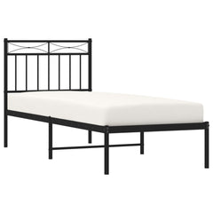 vidaXL Metal Bed Frame without Mattress with Headboard Black 80x200cm 3