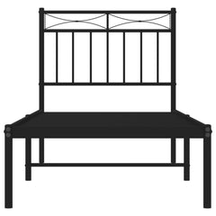 vidaXL Metal Bed Frame without Mattress with Headboard Black 80x200cm 5