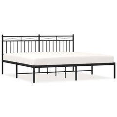 vidaXL Metal Bed Frame without Mattress with Headboard Black 183x213cm 2
