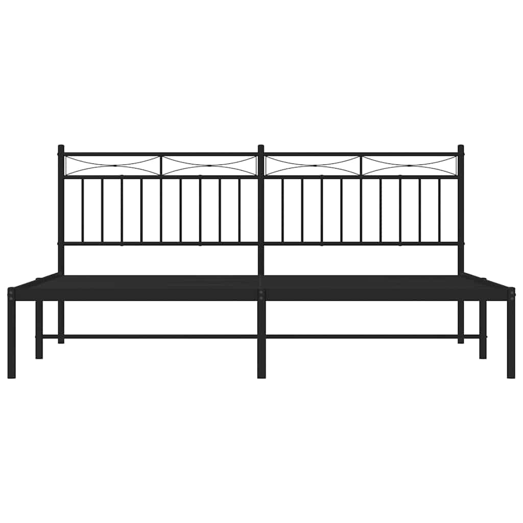 vidaXL Metal Bed Frame without Mattress with Headboard Black 183x213cm 6