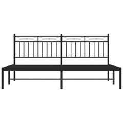 vidaXL Metal Bed Frame without Mattress with Headboard Black 183x213cm 6