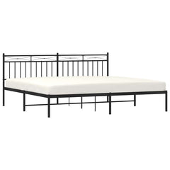 vidaXL Metal Bed Frame without Mattress with Headboard Black 193x203cm 4