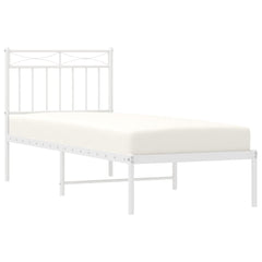 vidaXL Metal Bed Frame without Mattress with Headboard White 80x200cm 3