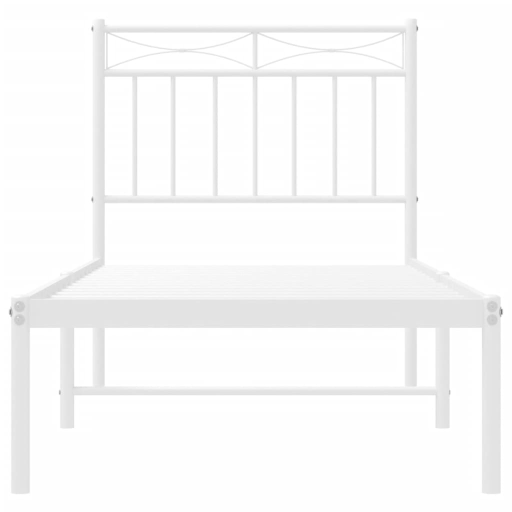 vidaXL Metal Bed Frame without Mattress with Headboard White 80x200cm 5