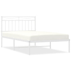 vidaXL Metal Bed Frame without Mattress with Headboard White 100x200cm 2