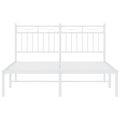 vidaXL Metal Bed Frame without Mattress with Headboard White 140x200cm 5