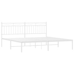 vidaXL Metal Bed Frame without Mattress with Headboard White 183x213cm 5