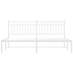 vidaXL Metal Bed Frame without Mattress with Headboard White 183x213cm 6
