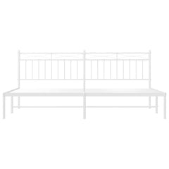 vidaXL Metal Bed Frame without Mattress with Headboard White 193x203cm 6