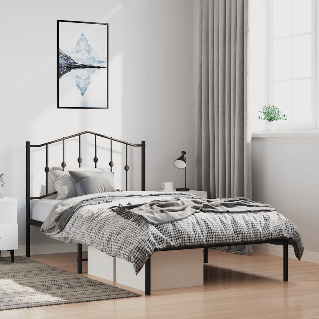 vidaXL Bed Frame | Black | Powder-coated steel | Single | Bed Frame 1