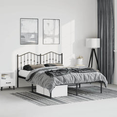 vidaXL Bed Frame | Black | Powder-Coated Steel | Large | Bed Frame | Rectangular 1