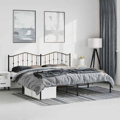 vidaXL Bed Frame | Black | Steel | Double | Bed Frame | Rectangular | Modern 1