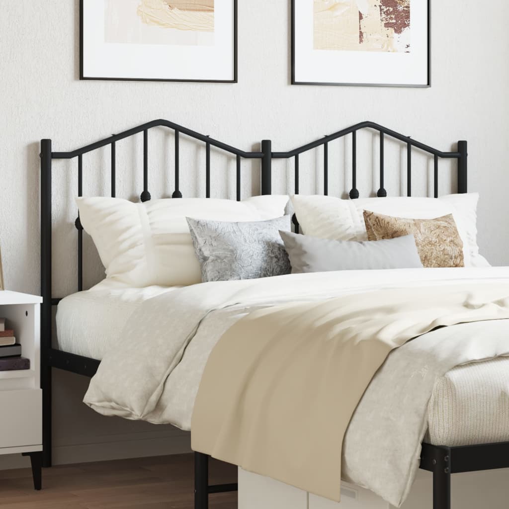 vidaXL Metal Replace Headboard Black 140 cm 1