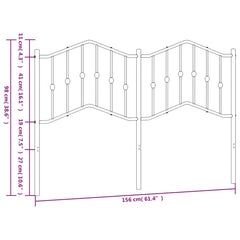 vidaXL Metal Replace Headboard Black 150 cm 6