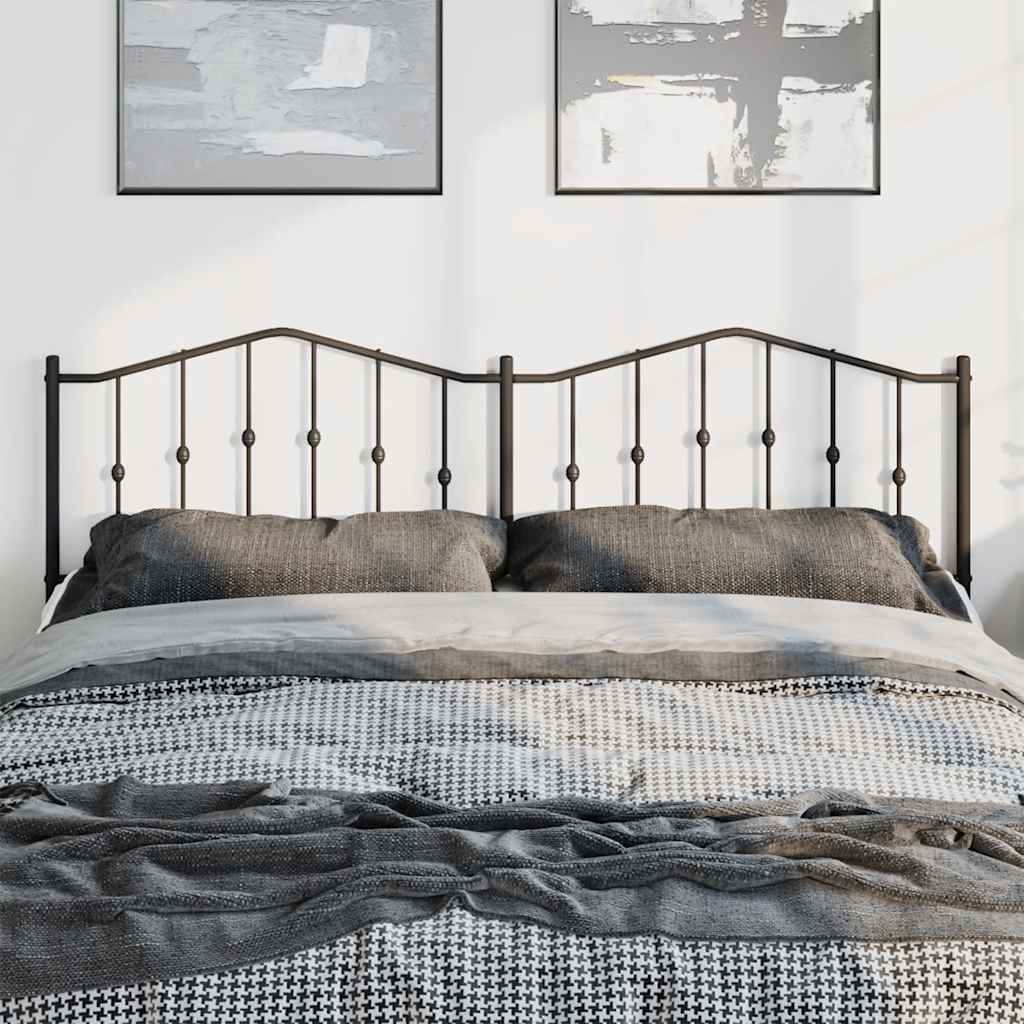vidaXL Metal Replace Headboard Black 180 cm 3