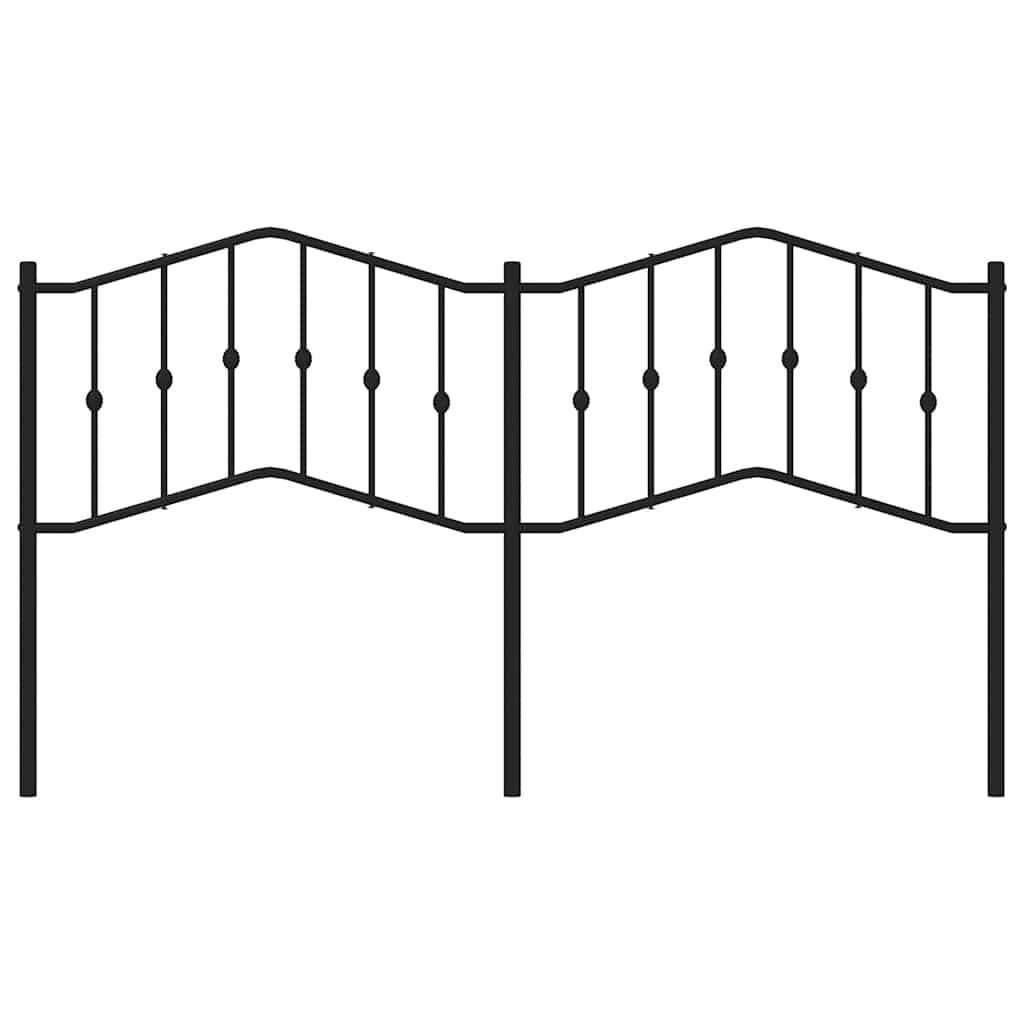vidaXL Metal Replace Headboard Black 180 cm 4