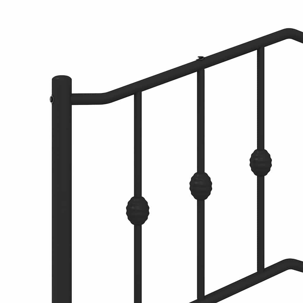 vidaXL Metal Replace Headboard Black 180 cm 6