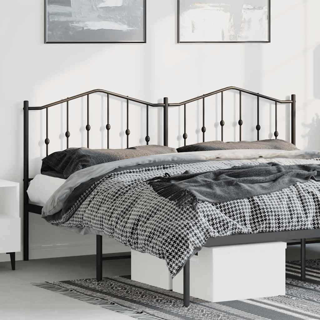 vidaXL Metal Replace Headboard Black 180 cm 1
