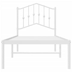 vidaXL Metal Bed Frame without Mattress with Headboard White 75x190cm 5