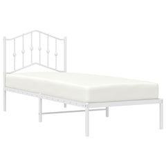 vidaXL Metal Bed Frame without Mattress with Headboard White 90x190cm 3