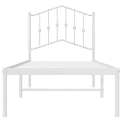 vidaXL Metal Bed Frame without Mattress with Headboard White 90x190cm 5