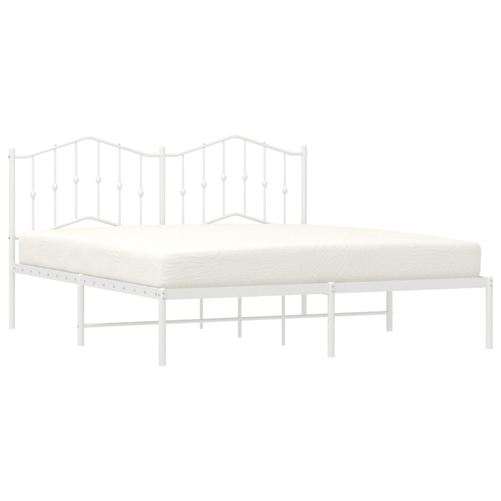 vidaXL Bed Frame | White | Steel | 183x213 cm | Bed Frame | Rectangular 4
