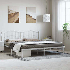 vidaXL Bed Frame | White | Steel | 183x213 cm | Bed Frame | Rectangular 1