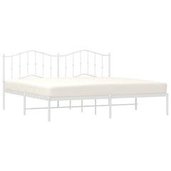 vidaXL Bed Frame | White | Steel | 193x203 cm | Bed Frame | Rectangular 4