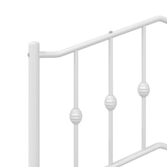vidaXL Metal Replace Headboard White 140 cm 5