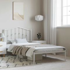 vidaXL Metal Bed Frame without Mattress with Headboard Black 135x190cm 1